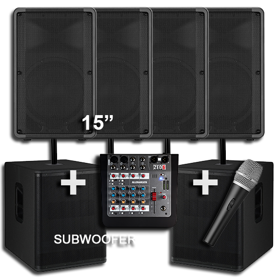 4 Large Speakers with 2 Subwoofers for Hire | CAL-X JHB & PTA